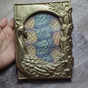 Elegant Gold Peacock Photo Frame